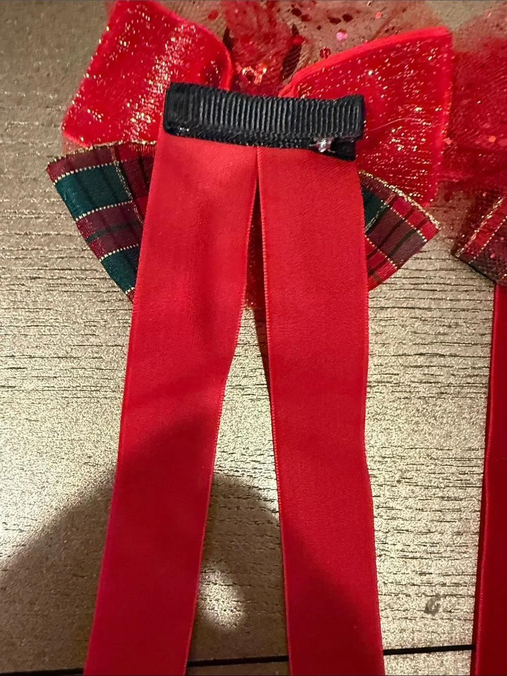 Gymboree Red Glitter Reindeer Hair Bows 2